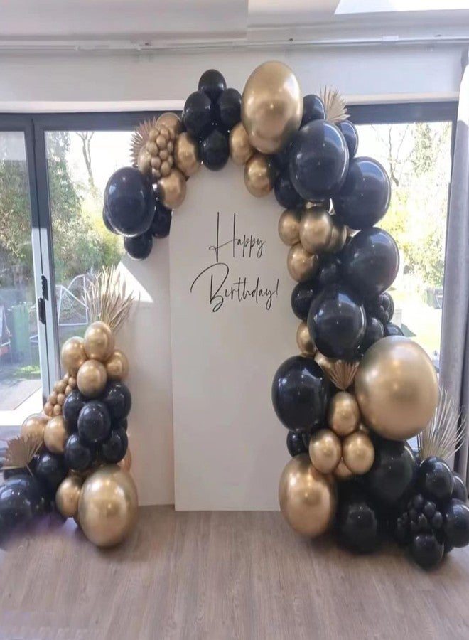 YMSZ Black and Gold Balloons Garland Arch Kit, 134pcs Black and Metallic Gold Balloons with Different Size for Graduation, 2024 New Year, Birthday, Anniversary Party Decorations Supplies - Image 5